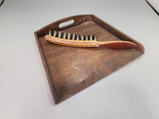 J.Heal & Son Vintage Wooden Crumb Pan And Brush