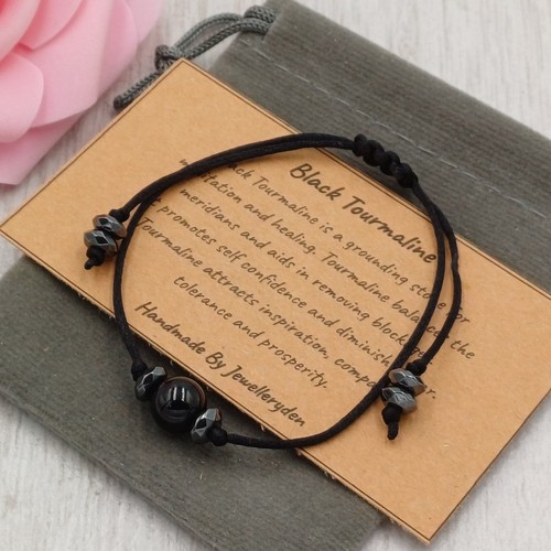 Black tourmaline hematite - black,