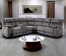 Electric reclining Corner Sofa, USB Charging, Neon Lights