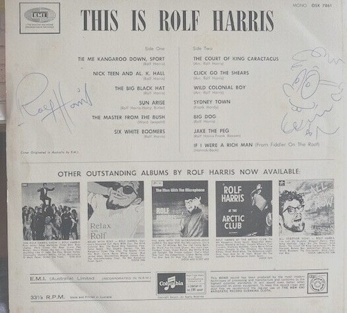 Rolf harris signed doodled - rolf,