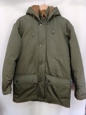 Regatta Parka Size Medium Olive Green Padded Hooded Corduroy Collar Vintage Warm