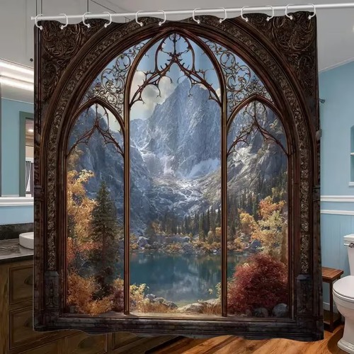 Gothic window landscape - gothic,