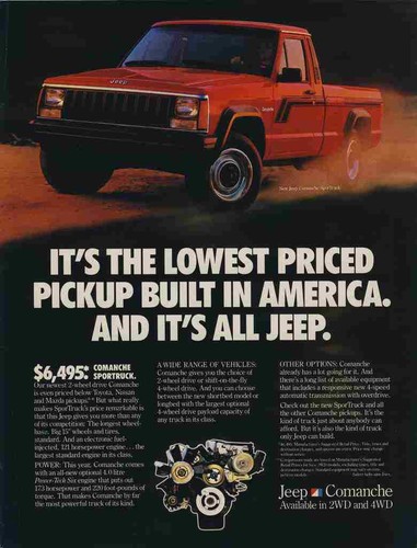 Print jeep comanche - a4,