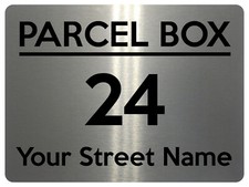 2074 Custom Personalised PARCEL BOX Address Street Metal Aluminium Sign Plaque