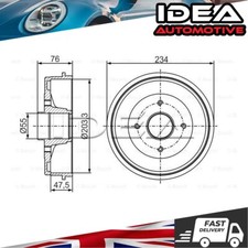 2x Brake Drum Rear Idea Fits