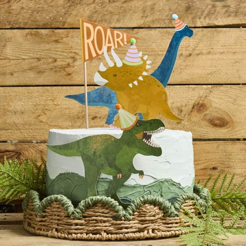 Party dinosaurs card cake - dinosaurs,