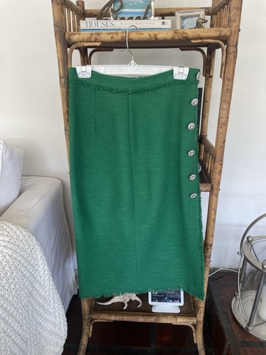 Zara kelly green tweed midi - kelly,