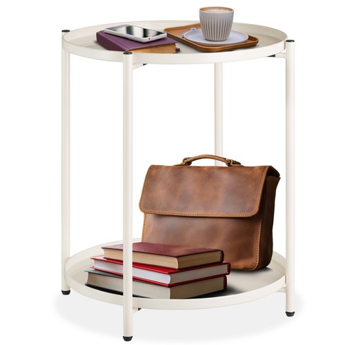 Bedside table metal and wood
