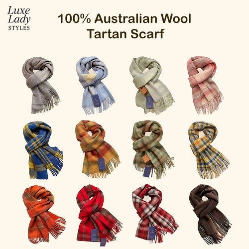 Pure wool tartan - scarf, check