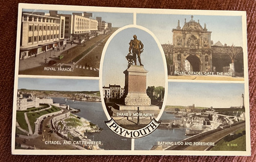 Vintage postcard plymouth - vintage,