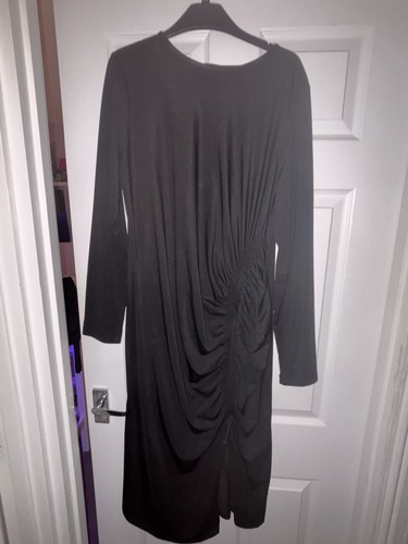 Long black dress with - black,