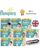 Pampers Baby-Dry Overnight Nappy Nappies Diapers Sizes 3-8 6-17+ kg Jumbo+ Packs