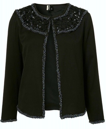 Topshop premium black beaded - black,