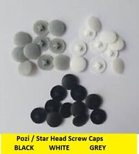 Press On Pozi Star Head Screw Caps Covers - Push Fit - White / Black / Grey