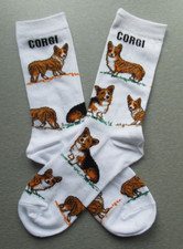 Welsh Corgi Socks / Corgi Dog Socks 1 Pair Size M UK 4-7 / Ladies Men's Teens
