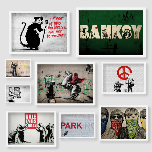 Banksy wall art poster print - wall,
