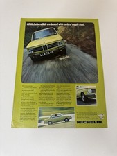 Original 1970’s BMW 2002 Michelin Tyres Magazine Advert Poster Man Cave Retro