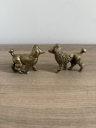 Vintage poodle dog - poodle, brass