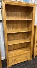 OAK FURNITURE LAND SOLID OAK BEVEL 2 DRAWER BOOKCASE