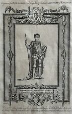 1783 Edward The Black Prince In Suit Of Armour Original Antique Print