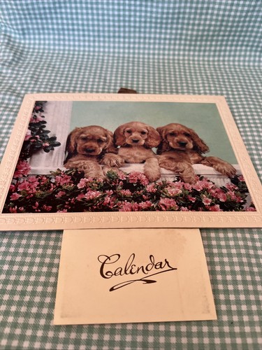 Vintage card calendar dogs - calendar,