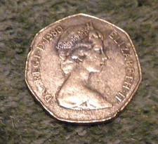 1980 50p coin, well circulated