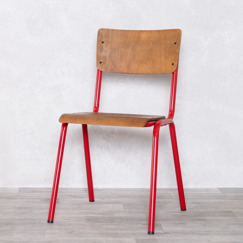 Red stacking cafe chair - stacking,