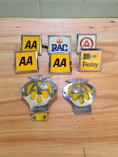 Vintage car grille - car, badges