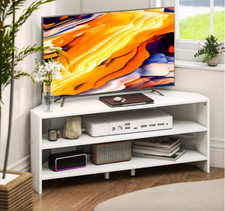Corner TV Stand White Modern
