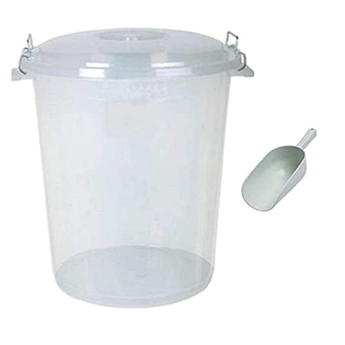 50l clear plastic bin with - plastic,