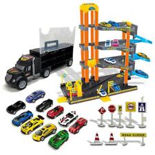 Interactive Transport Truck Playset 4-Story Parking Garage Spiral Ramps Cars