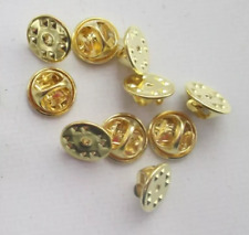 10  Replacement  Pin Badge Backs Butterfly Clasp Fastener Clips Gold  Colour