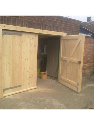 Wooden garage barn - garage,