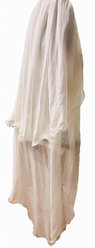 Silk bridal veil fluted edge - silk,