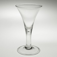Georgian Wine Glass with Plain Stem c1745