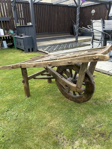 French wooden wheel barrow - wheel,