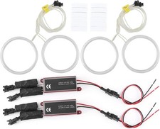 Qiilu Angel Eyes 4pcs Halo Rings, Car Headlight, 106mm/4.2in Fit 3er E46 2Doors