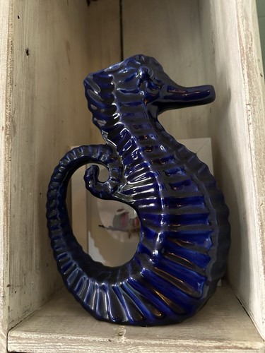 Vintage blue cobalt - vintage, seahorse