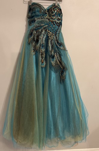 Dave johnny y2k peacock gown - y2k,