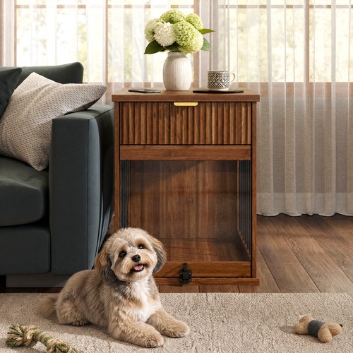 Dog crate end table - table, with
