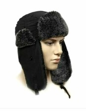 Mens Adults Showerproof Waterproof Russian Trapper Faux Fur Winter Hat Ear Flap