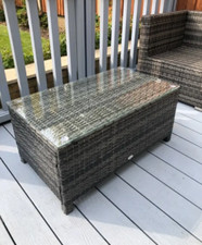 Rattan Coffee Table Large Grey