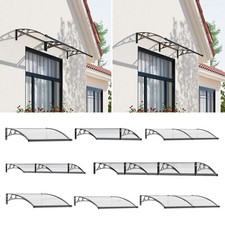 Outdoor Awning Shelter Front Door Canopy Patio Window Roof Cover with Drain Sink