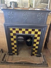 A Art Nouveau Combination Fireplace