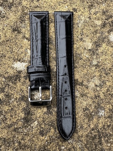 Black imitation crocodile - black,