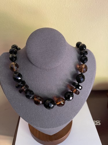 Vintage faceted black and - faceted,