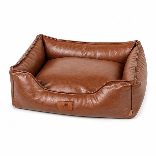 Leather dog bed bolstered - leather,
