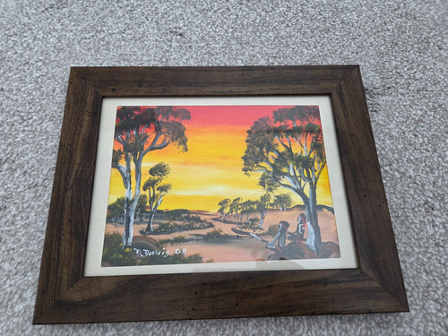 Framed aboriginal art 10x8 - aboriginal,