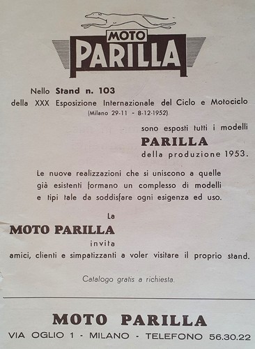 Moto parilla advert vintage - parilla, -advert