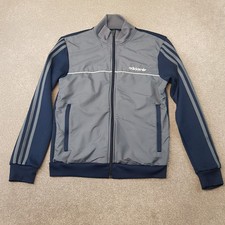 Adidas Mens Track Jacket Small Grey Blue Firebird Originals SST Beckenbauer
